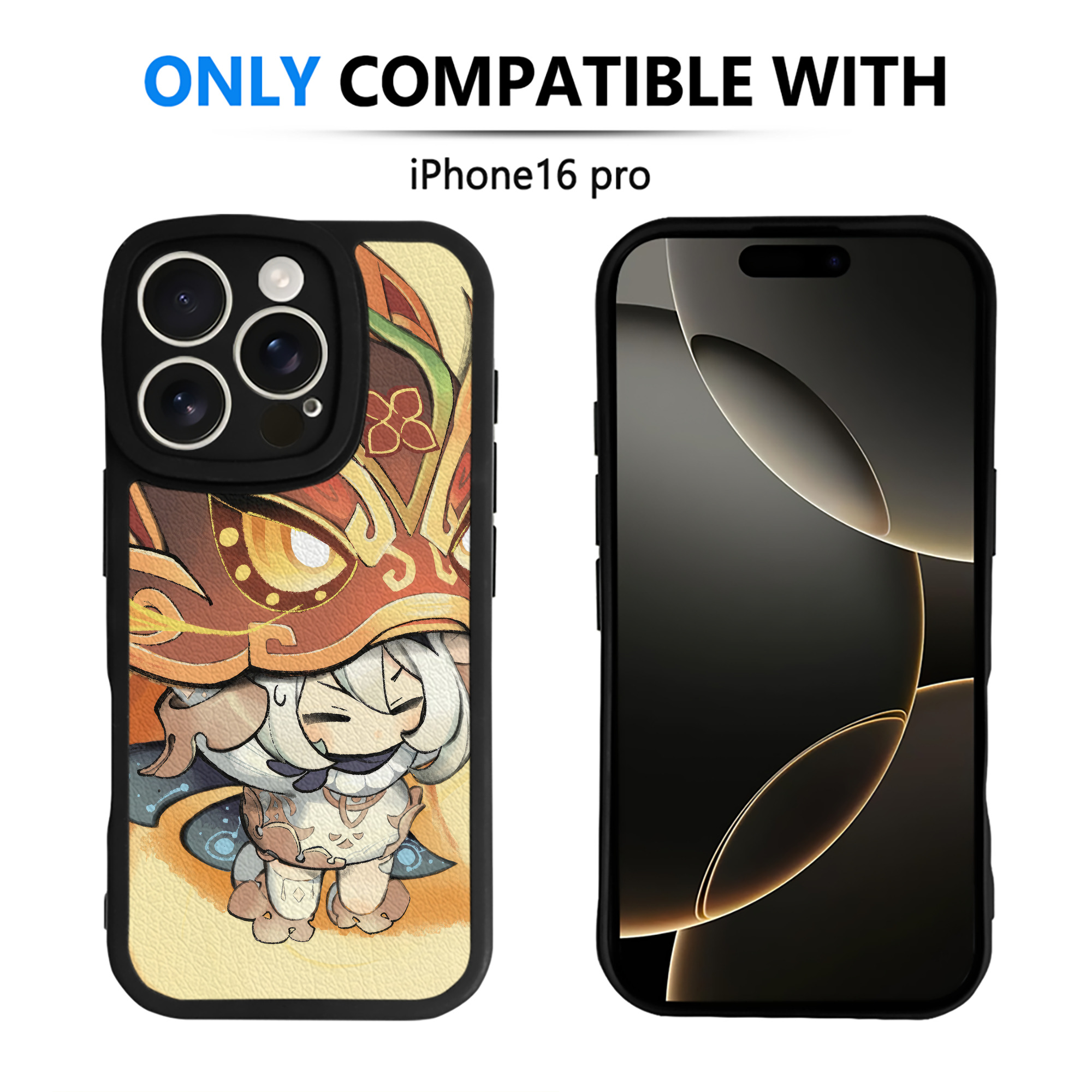 げんし神 genshin 【iPhone 16シリーズ対応】シリコンスマホケース（レザー調） 材質：シリコン